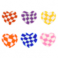 Perline di polimero cuore multicolore
