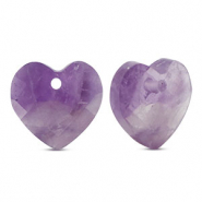 Ciondoli in pietra naturale Ametista cuore viola-giallo