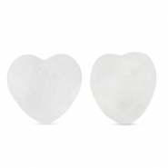 Ciondoli in pietra naturale Vetro cuore bianco