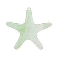 Pendenti in resina  a forma di stella marina verde menta