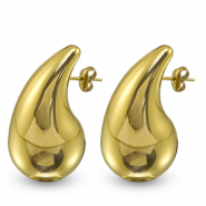Orecchini in acciaio inossidabile goccia oro