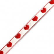 Nastro con testo cuoricino bianco-rosso