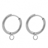 Orecchini in acciaio inossidabile a cerchio 18mm argento
