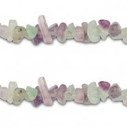 Perline in pietra naturale chips Fluorite viola-verde bianco
