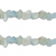Perline in pietra naturale chips Acquamarina blu trasparente