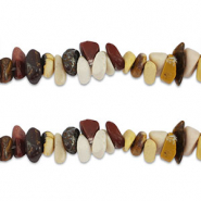 Perline in pietra naturale chips multicolore marrone-rosso-giallo