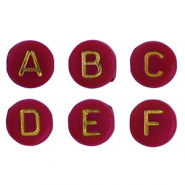 Perline alfabeto in acrilico mix rosso -oro