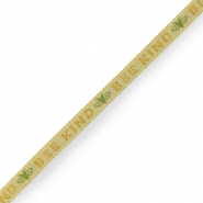 Nastro con testo "bee kind" verde-oro