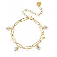 Bracciali in acciaio inossidabile perle oro