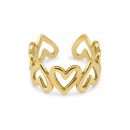 Anelli in acciaio inossidabile cuore oro