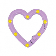 Componenti colorati anello bris&eacute; portachiavi cuore viola-giallo