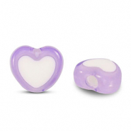Perline in acrilico cuore viola