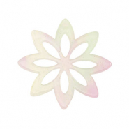 Pendenti in resina fiore multicolore lilla-verde
