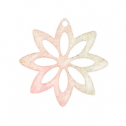 Pendenti in resina fiore rosa chiaro