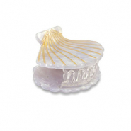 Accessori fermaglio per capelli conchiglia lilla-oro
