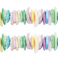 Perline di conchiglia chips blu-verde-viola