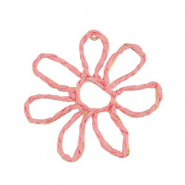 Pendenti in rafia fiore 55mm rosa chiaro