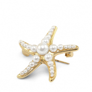 Broches stella marina con perle oro