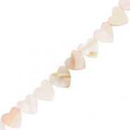 Perline di conchiglia cuore rosa chiaro