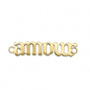 Ciondoli in acciaio inossidabile distanziatore ''amour'' oro