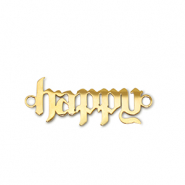 Ciondoli in acciaio inossidabile distanziatore ''happy'' oro