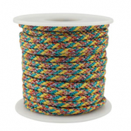 Cordoncino intrecciato alla moda 3.5mm giallo-verde-rosso