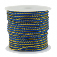 Cordoncino intrecciato alla moda 2.3mm blu-oro