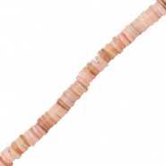 Perline di conchiglia rondella rosa-sabbia marrone