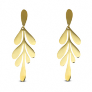 Orecchini in acciaio inossidabile foglia oro