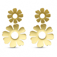 Orecchini in acciaio inossidabile fiore oro