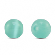 Perline di vetro 6 mm Occhio di gatto turchese menta