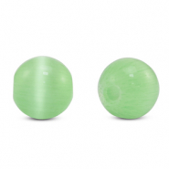 Perline di vetro 6 mm Occhio di gatto verde chiaro