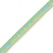 Nastro con testo "Ocean child" blu-oro