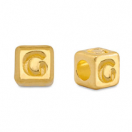 Perline alfabeto di metallo DQ G oro (privo di nichel)