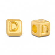 Perline alfabeto di metallo DQ D oro (privo di nichel)