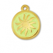 Ciondoli di metallo DQ sole oro-giallo lime (privo di nichel)