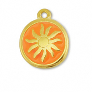 Ciondoli di metallo DQ sole oro-arancione (privo di nichel)