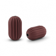 Perline in acrilico ovali rosso scuro-marrone