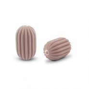 Perline in acrilico ovale marrone taupe