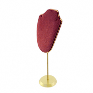 Espositore per bigiotteria busto per collane rosso bordeaux-oro