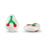 Perline in acrilico perla-verde-rosso