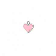 Ciondoli in acciaio inossidabile cuore argento-rosa