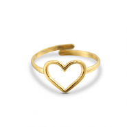Anelli in acciaio inossidabile cuore oro