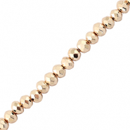 Perline sfaccettate 4x3mm rondella champagne metallico