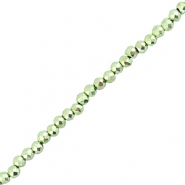 Perline sfaccettate 2mm tonda verde metallico