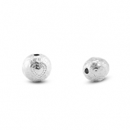 Perline in acciaio inossidabile fiore argento