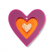 Ciondoli accattivanti cuore viola-arancione-oro