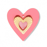 Ciondoli accattivanti cuore rosa-oro