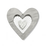 Ciondoli accattivanti cuore grigio-argento