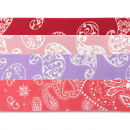 Set di 4 bandane rosso-rosa chiaro-viola-rosa scuro